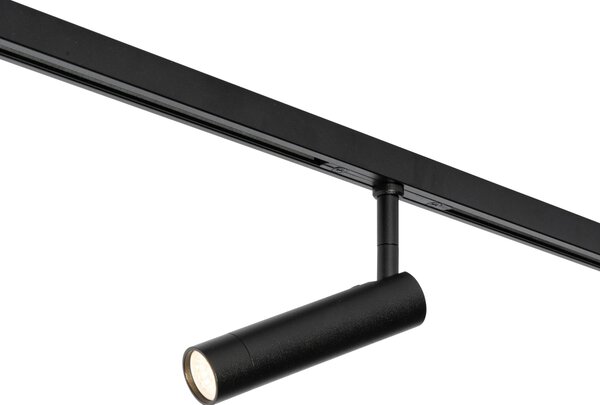 Moderní černé bodové svítidlo pro jednofázový kolejnicový systém - Slimline Uzzy