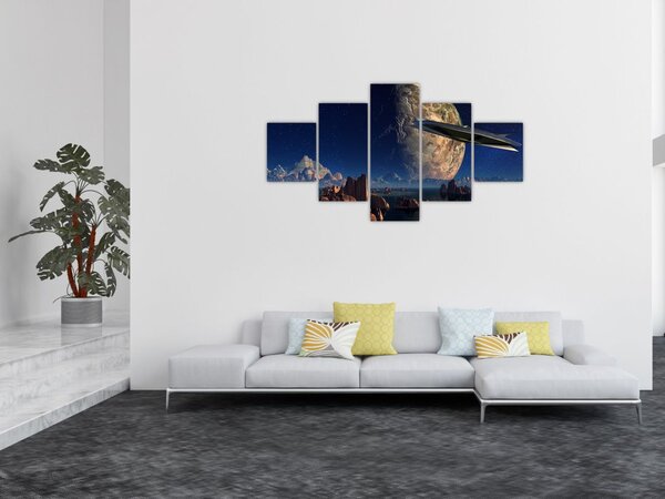 Obraz - Přílet mimozemšťanů (125x70 cm)
