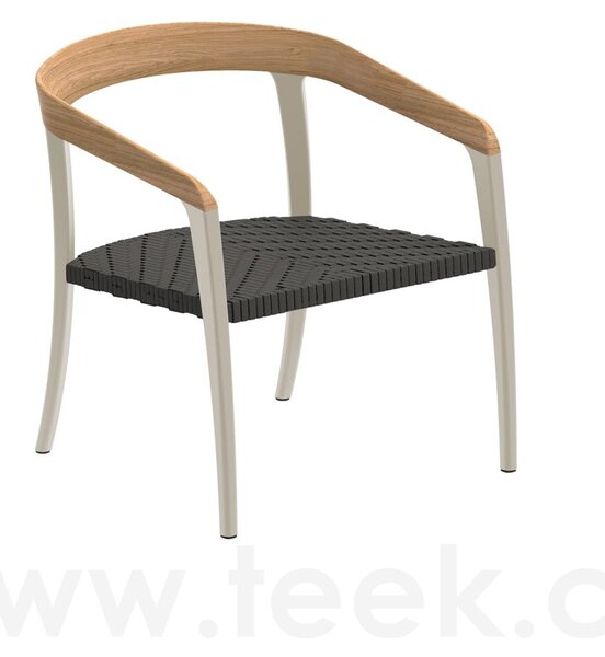 Royal Botania Nízké křeslo Jive, Royal Botania, 60x66x66 cm, rám hliník anthracite a teak, výplet lanko Olefin grey