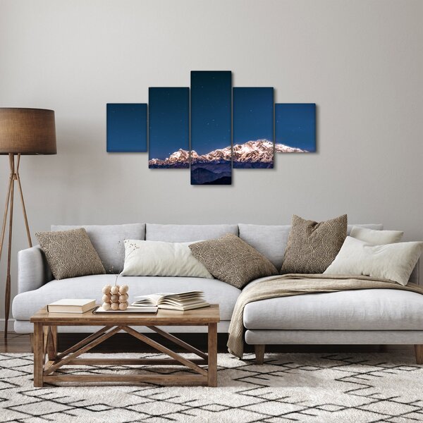 Obraz hor a noční oblohy (125x70 cm)