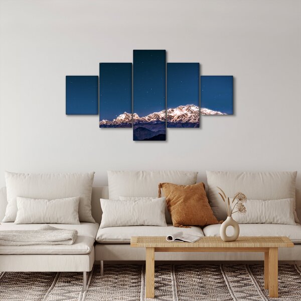 Obraz hor a noční oblohy (125x70 cm)