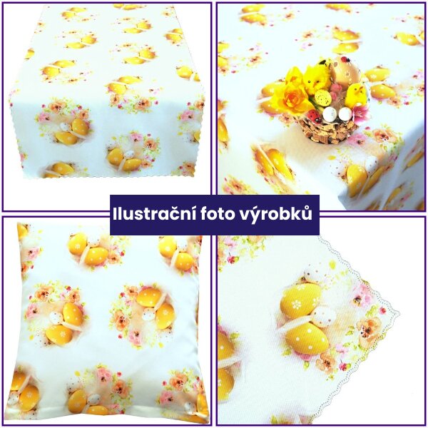 Velikonoční ubrusy a běhouny SOFT 40x130 Vypalovaná vlnka