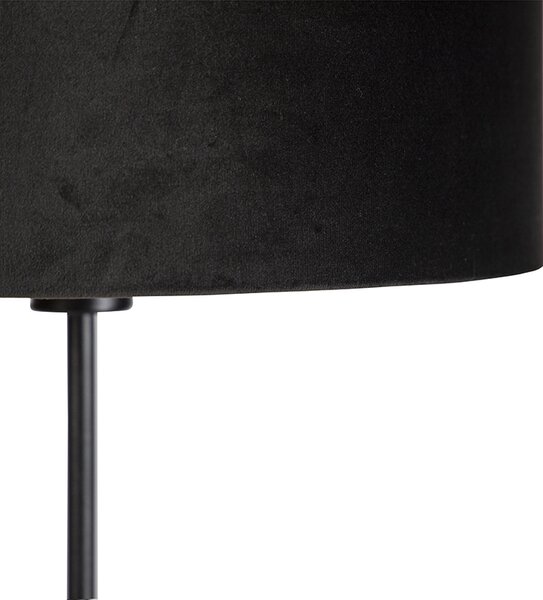 Stojací lampa černá s velurovým odstínem černá se zlatem 35 cm - Parte