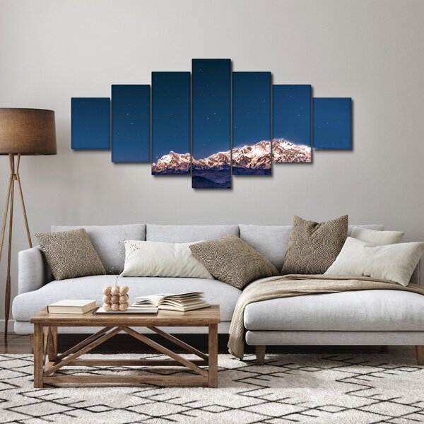 Obraz hor a noční oblohy (210x100 cm)
