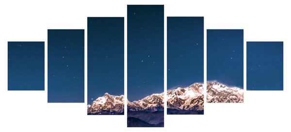 Obraz hor a noční oblohy (210x100 cm)