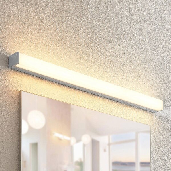 Lindby LED koupelnové svítidlo Klea, 90 cm, chrom, kov, IP44, Chrom / stříbro, Koupelna, Hliník, Moderní