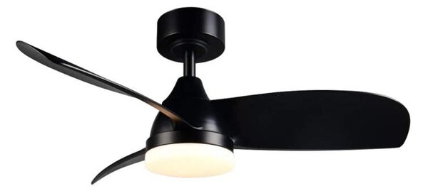 Trio Leuchten R62732132 HELSINKI - Stropní LED černý ventilátor s dálkovým ovladačem, LED 20W, 2700-6000K, Ø 90cm (LED stropní ventilátor stmívatelný ovladačem s možností změny barvy světla)