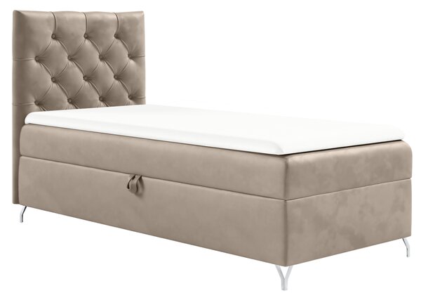KONDELA Boxspringová postel, 90x200, béžová látka Velvet, levá, GULIETTE + dárek