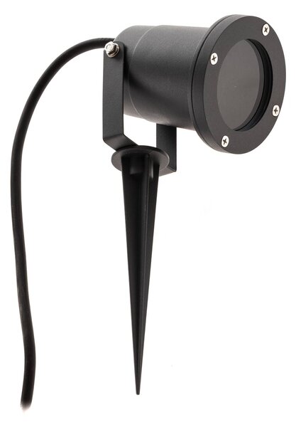 Trio Lighting Venkovní reflektor Ubangi se zemním hrotem v sadě 3 kusů, Černá, Hliník