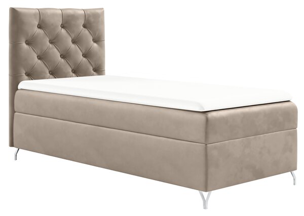 KONDELA Boxspringová postel, 90x200, béžová látka Velvet, levá, GULIETTE + dárek