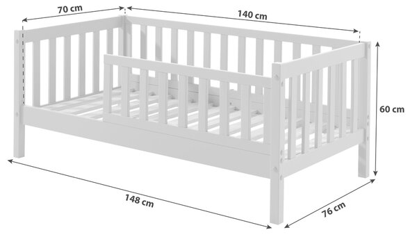POSTEL PRO DĚTI A MLÁDEŽ, 70/140 cm šedá MID.YOU - Dětské postele, Online Only