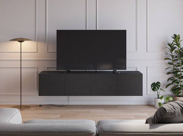 Černý TV stolek 180x38x35 cm Daroca – Marckeric