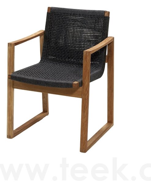 Cane-line Jídelní křeslo Endless, Cane-line, 56x61x82 cm, rám teak, lankový výplet barva dark grey