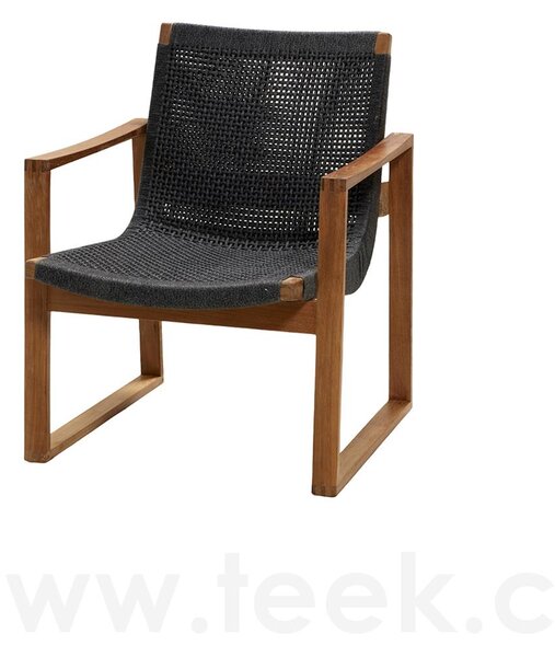 Cane-line Nízké křeslo Endless, Cane-line, 65x72x83 cm, rám teak, lankový výplet barva dark grey