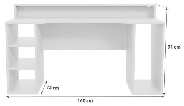 HERNÍ STŮL, bílá, 160/91/72 cm MID.YOU - Online Only psací stoly, Online Only