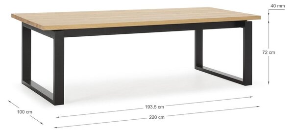 Jídelní stůl s deskou v dubovém dekoru 100x220 cm Rina – Marckeric