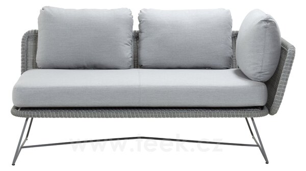 Cane-line Ukončovací/rohový 2-místný levostranný díl Horizon, Cane-line, 158x85x66 cm, rám kov, výplet umělý ratan barva light grey, venkovní látka Natté light grey
