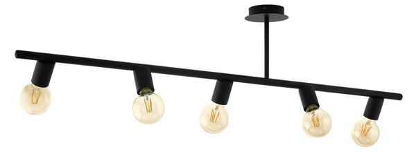 Eglo 98675 MENDIETA - Retro stropní svítidlo v černé barvě 5 x E27, 116cm (Retro stropní lustr na pět žárovek)