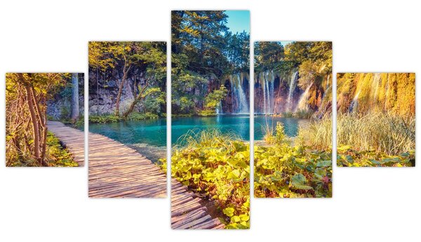 Obraz - Plitvická jezera, Chorvatsko (125x70 cm)