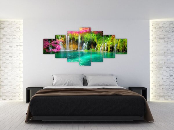 Obraz - Vodopád, Plitvická jezera, Chorvatsko (210x100 cm)