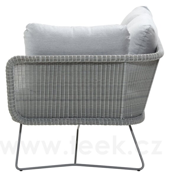 Cane-line Ukončovací/rohový 2-místný pravostranný díl Horizon, Cane-line, 158x85x66 cm, rám kov, výplet umělý ratan barva light grey, venkovní látka Natté light grey