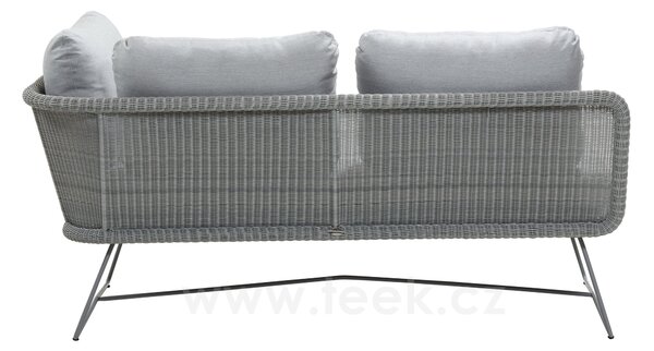 Cane-line Ukončovací/rohový 2-místný pravostranný díl Horizon, Cane-line, 158x85x66 cm, rám kov, výplet umělý ratan barva light grey, venkovní látka Natté light grey
