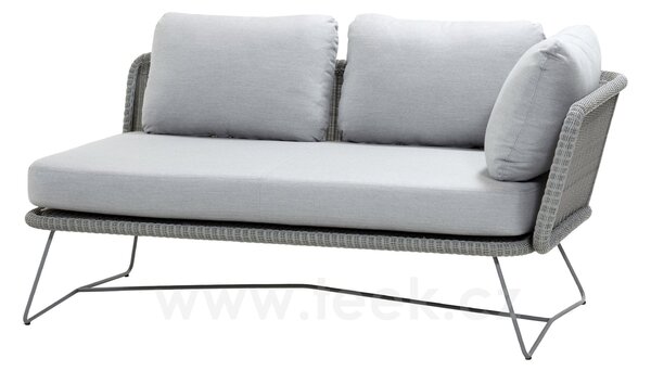 Cane-line Ukončovací/rohový 2-místný pravostranný díl Horizon, Cane-line, 158x85x66 cm, rám kov, výplet umělý ratan barva light grey, venkovní látka Natté light grey
