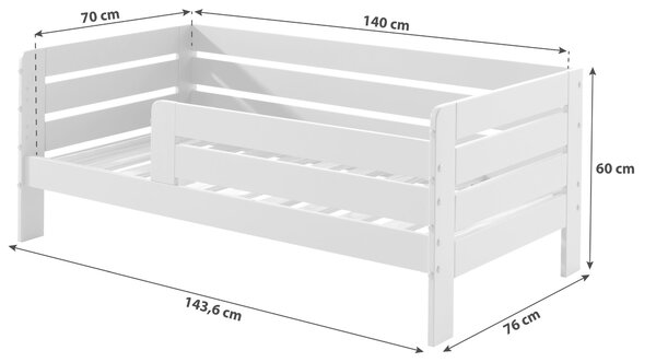 POSTEL PRO DĚTI A MLÁDEŽ, 70/140 cm šedá MID.YOU - Dětské postele, Online Only