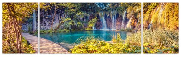 Obraz - Plitvická jezera, Chorvatsko (170x50 cm)