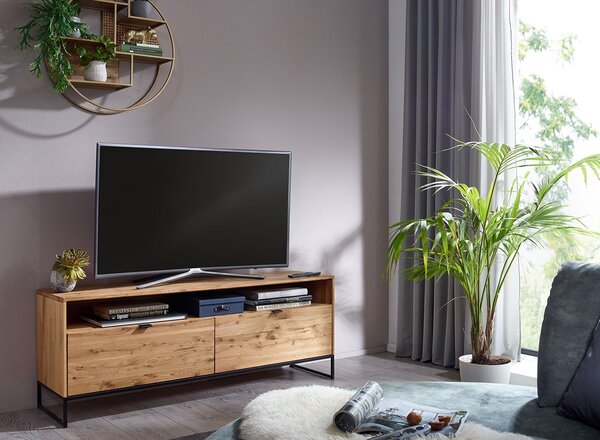 Stará Krása - Own Imports Industriální stolek pod TV z dubového dřeva