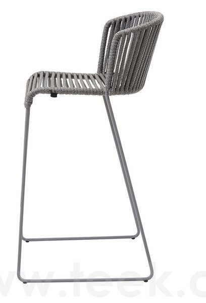 Cane-line Barová židle Moments, Cane-line, 54x58x101 cm, rám kov, výplet lanko Soft Rope grey