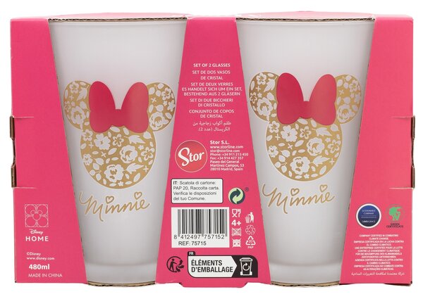 Set sklenic, 2ks, 480ml, Stor, Minnie Mouse