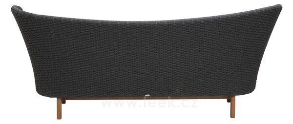 Cane-line 3-místná pohovka Peacock, Cane-line, 248x89x100 cm, nohy teak, rám hliník, výplet lanko Soft Rope dark grey, sedáky venkovní látka Natté grey, rychleschnoucí výplň