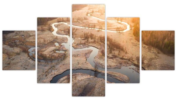 Obraz - Úsvit nad meandry (125x70 cm)