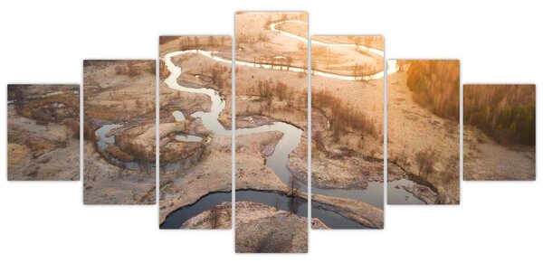 Obraz - Úsvit nad meandry (210x100 cm)