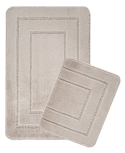 Světle hnědé koupelnové předložky v sadě 2 ks 50x80 cm Cerceve – Foutastic