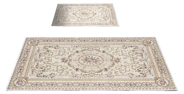 Hnědo-béžové koupelnové předložky v sadě 2 ks 60x100 cm – Foutastic