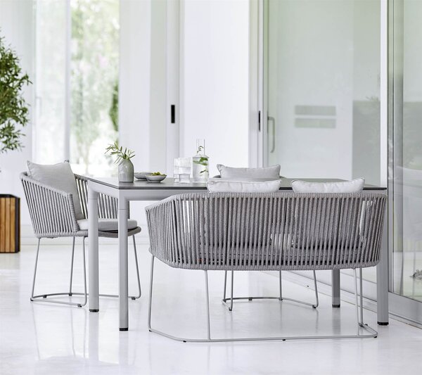 Cane-line Jídelní lavice Moments, Cane-line, 126x64x76 cm, rám kov, výplet lanko Soft Rope grey, bez sedáků