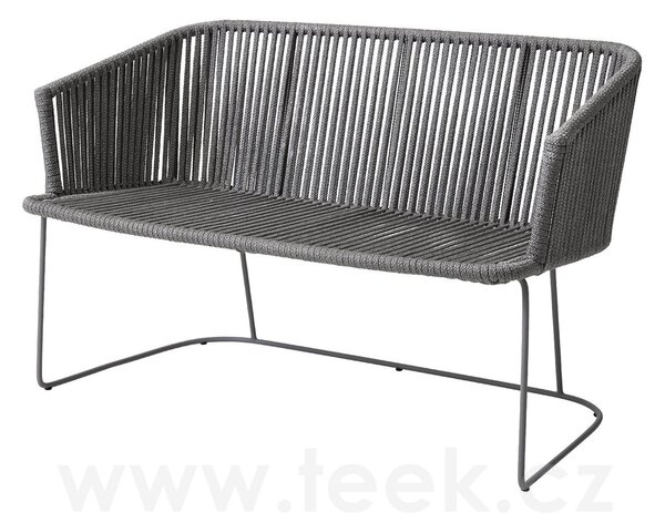 Cane-line Jídelní lavice Moments, Cane-line, 126x64x76 cm, rám kov, výplet lanko Soft Rope grey, bez sedáků