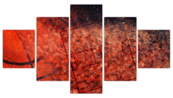 Obraz - Basketbalový míč (125x70 cm)