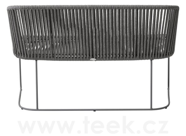 Cane-line Jídelní lavice Moments, Cane-line, 126x64x76 cm, rám kov, výplet lanko Soft Rope grey, bez sedáků