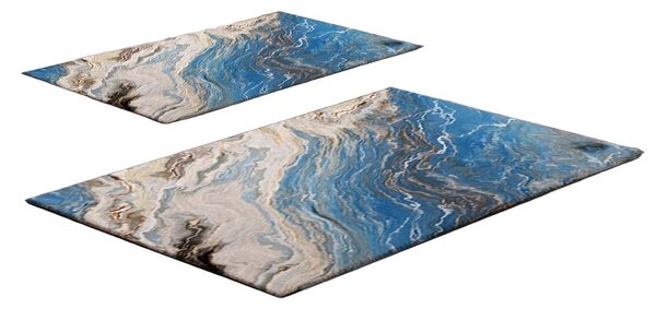 Modré koupelnové předložky v sadě 2 ks 60x100 cm – Foutastic