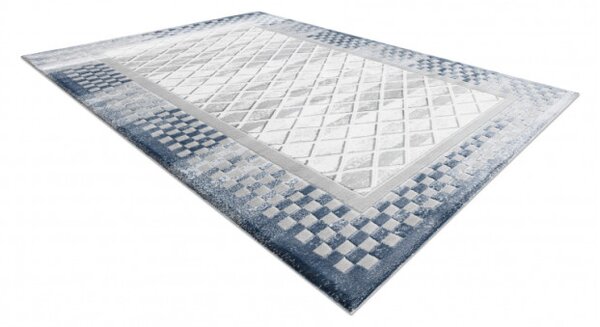 Koberec AKRYL VALS 103 Geometricky ramka 3D šedý / sloní kost