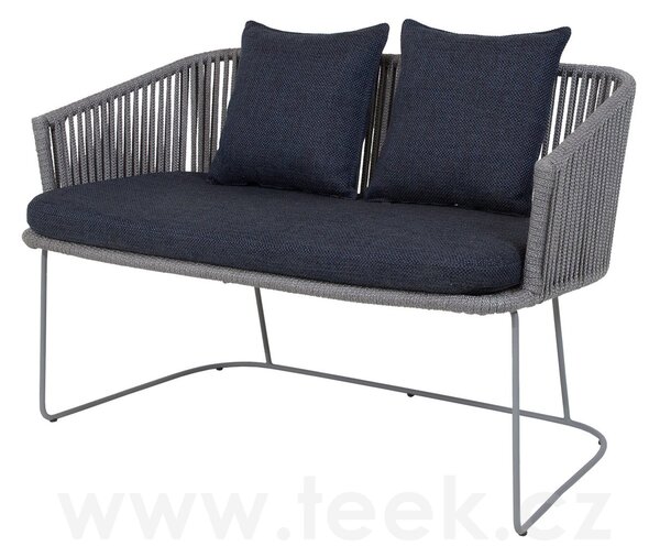 Cane-line Jídelní lavice Moments, Cane-line, 126x64x76 cm, rám kov, výplet lanko Soft Rope grey, bez sedáků
