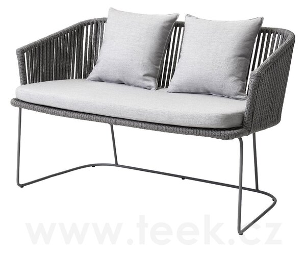 Cane-line Jídelní lavice Moments, Cane-line, 126x64x76 cm, rám kov, výplet lanko Soft Rope grey, bez sedáků