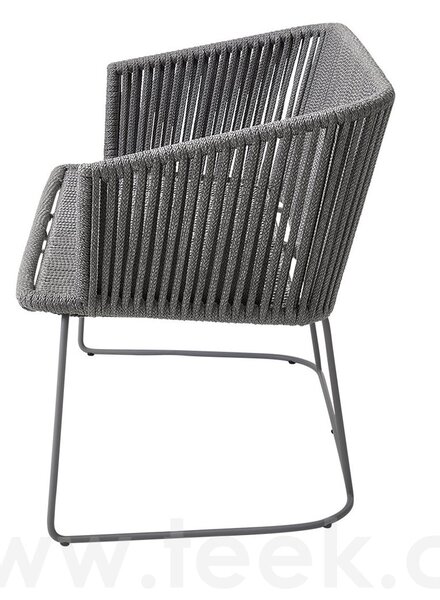 Cane-line Jídelní lavice Moments, Cane-line, 126x64x76 cm, rám kov, výplet lanko Soft Rope grey, bez sedáků