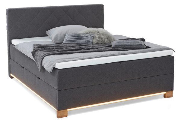 POSTEL BOXSPRING, 180/200 cm, antracitová Xora - Manželské postele, Online Only
