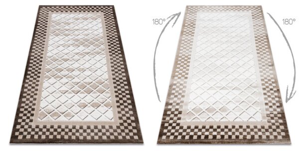 Koberec AKRYL VALS 103 Geometricky ramka 3D , béžový / sloní kost
