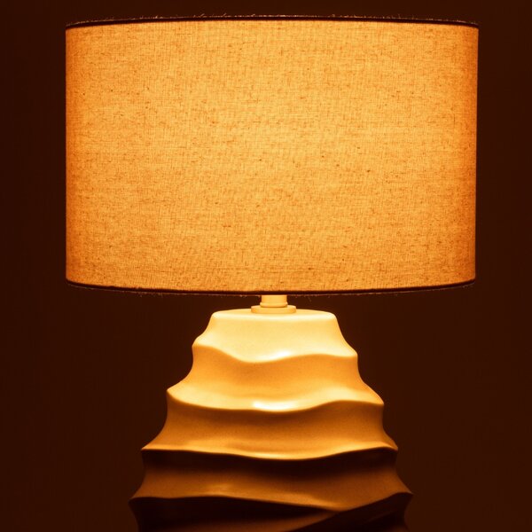 J-line Béžová keramická stolní lampa Wave 68 cm