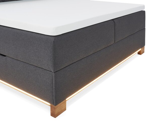 POSTEL BOXSPRING, 180/200 cm, antracitová Xora - Manželské postele, Online Only